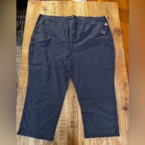 NYDJ Dark navy Blue Chinos pants trousers 28w plus size lyocell cotton NWT